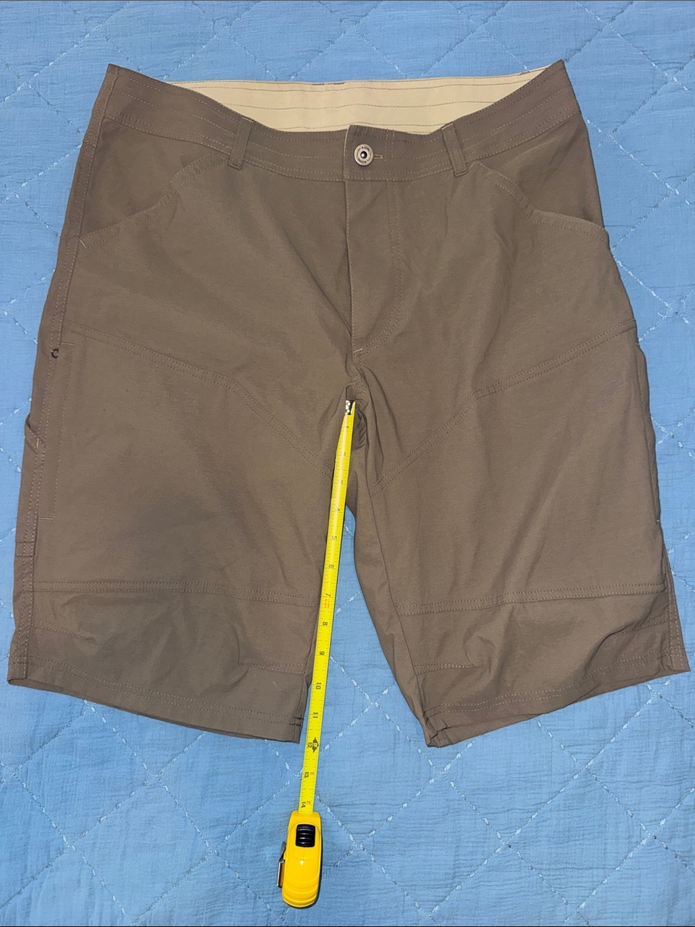 Kuhl Men's Brown Cargo Shorts with Cream Inner Waistband